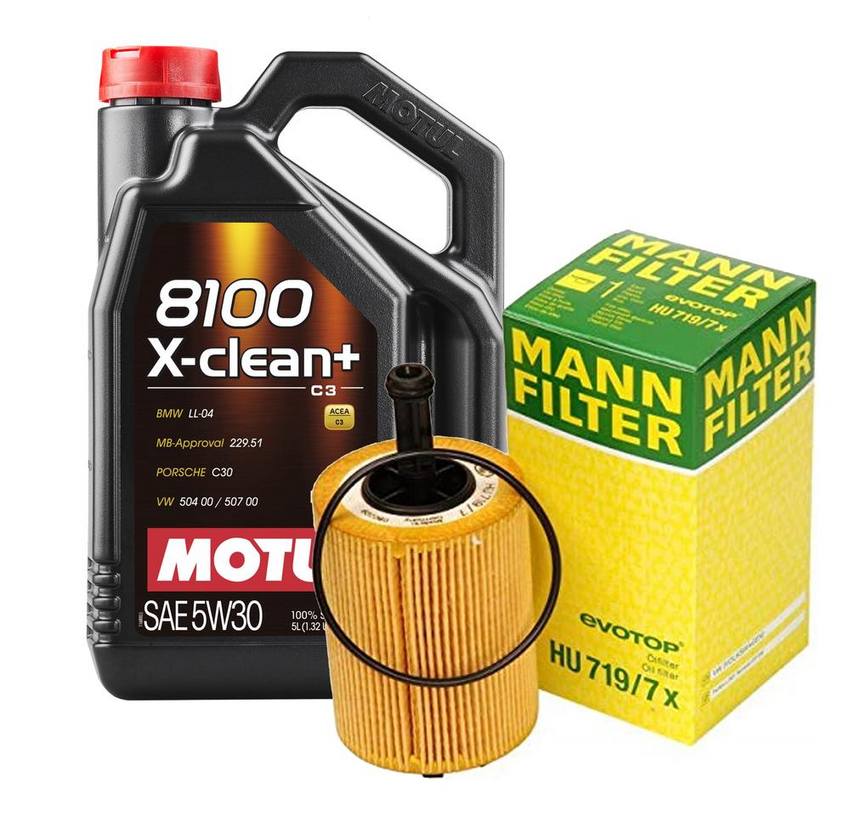 VW Engine Oil Change Kit - Motul 071115562C (5W-30) (X-CLEAN+ 8100)